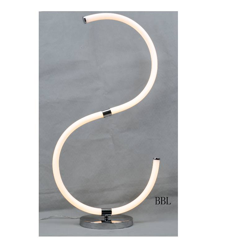 LED лампа за маса с акрилна тръба S форма
