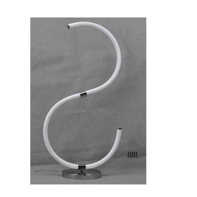 LED лампа за маса с акрилна тръба S форма