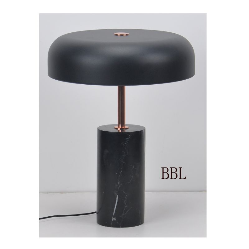 LED лампа за маса с черна мраморна основа и метален нюанс